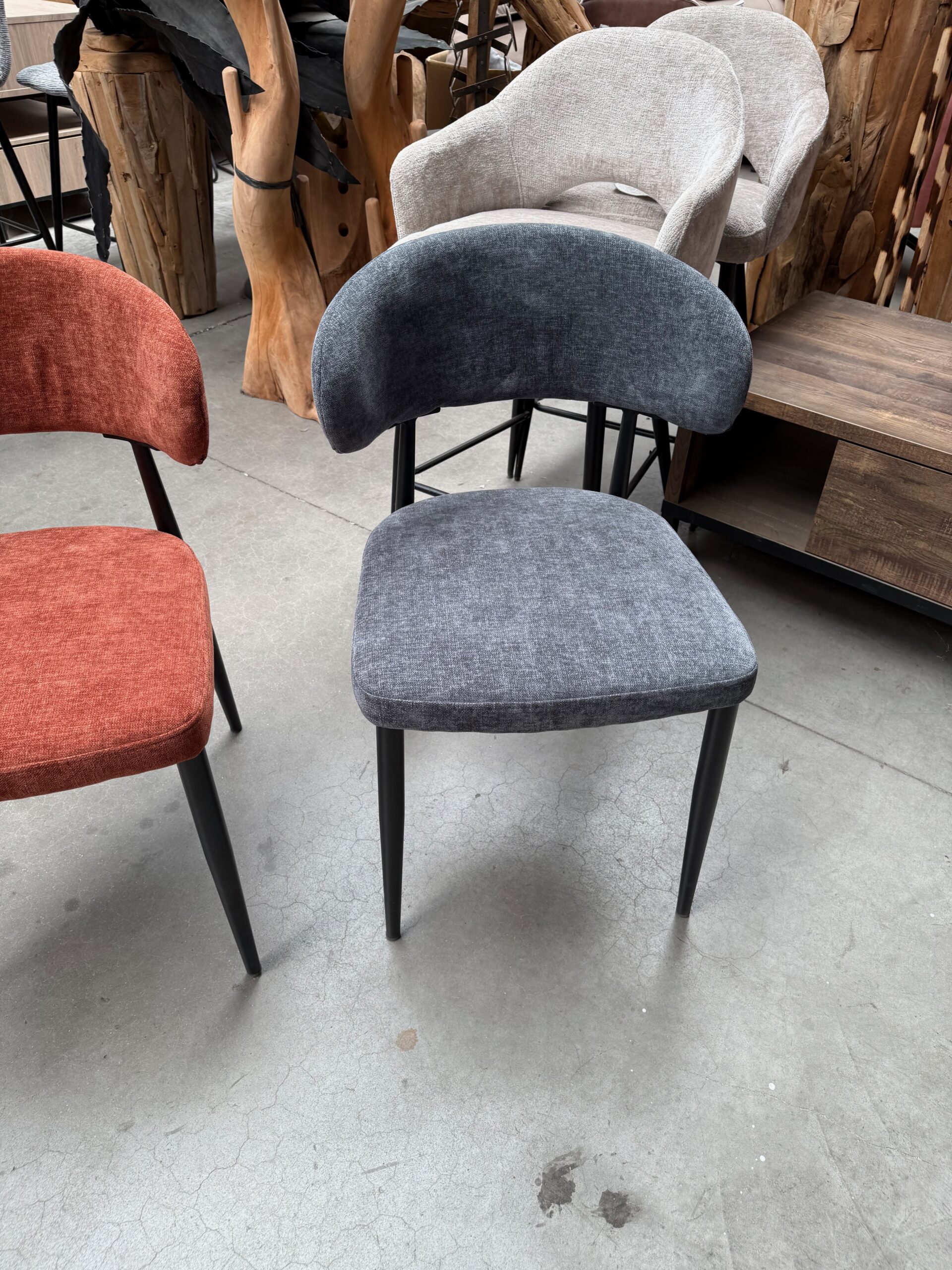 Sam eetkamerstoel, roest / antraciet stof - Afbeelding 11