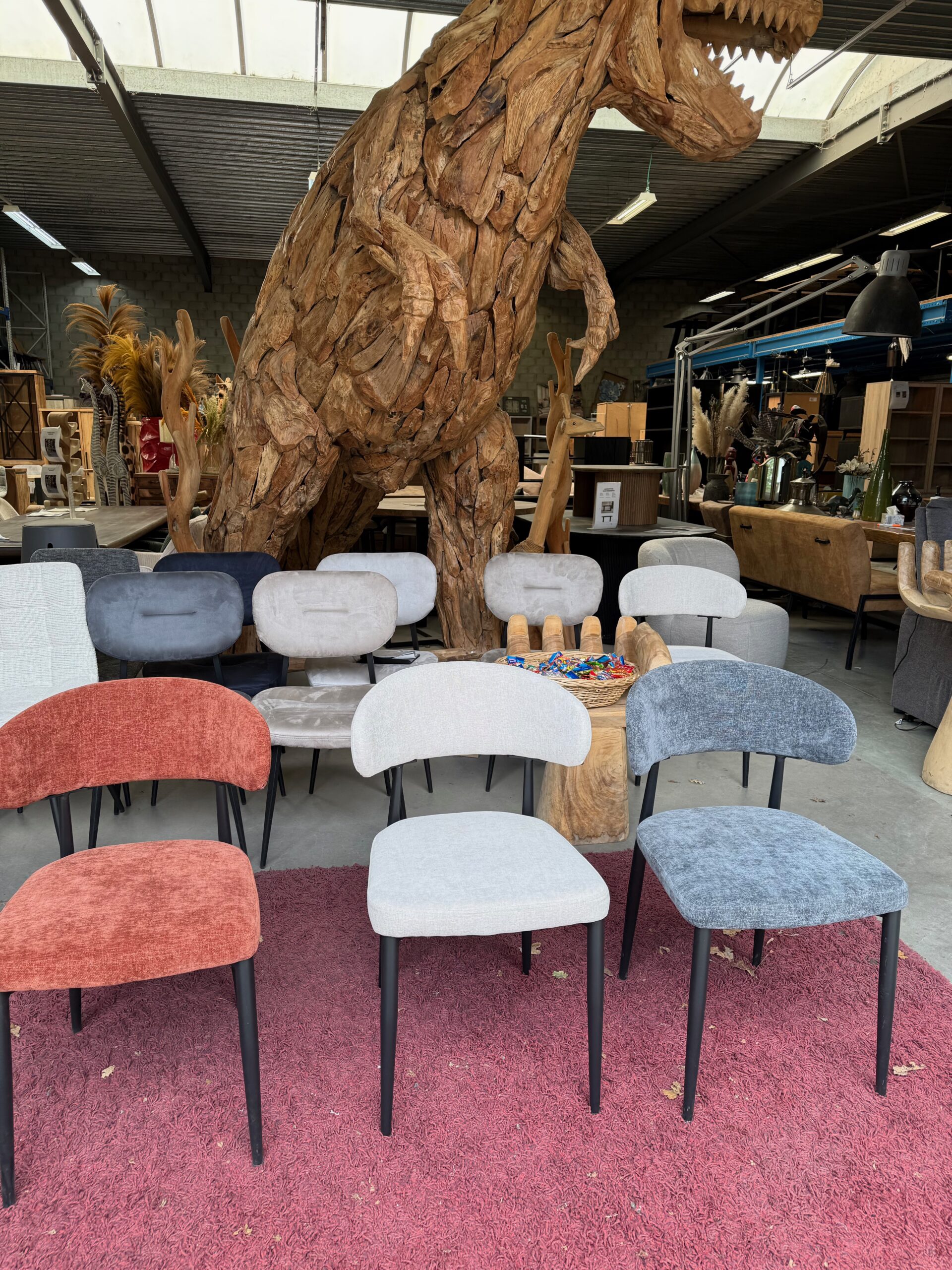 Sam eetkamerstoel, roest / antraciet stof