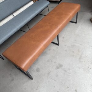Eetkamerbank cognac leder