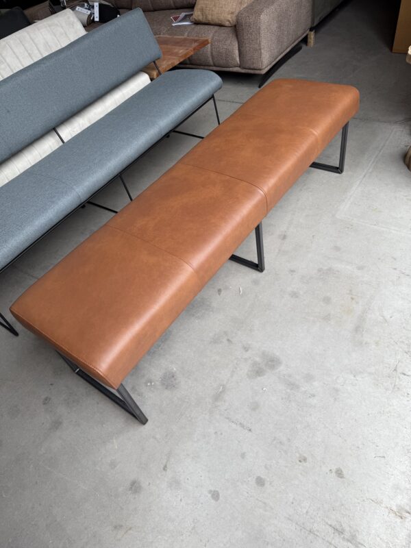 Eetkamerbank cognac leder