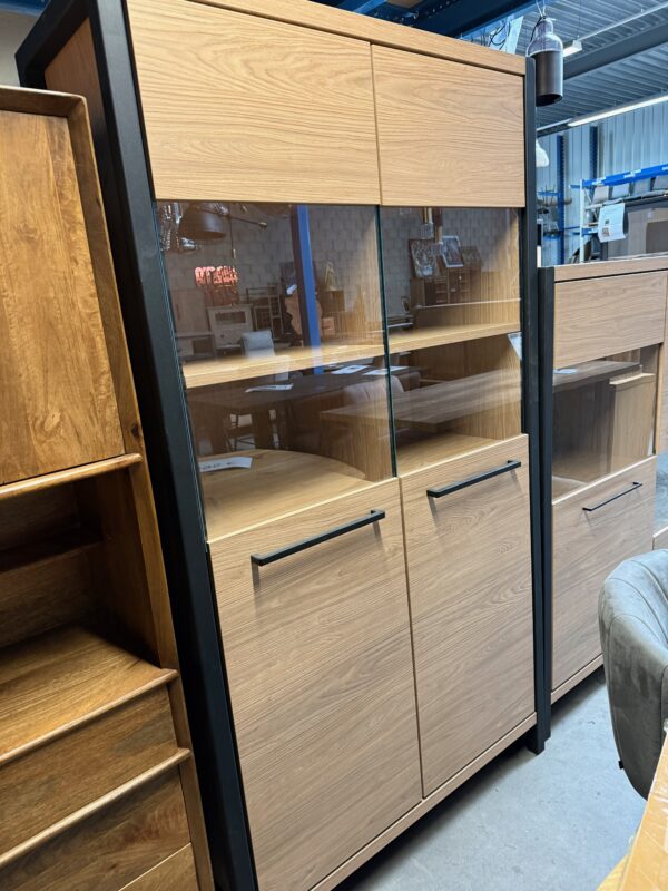 Serval vitrine hoog, blonde oak 