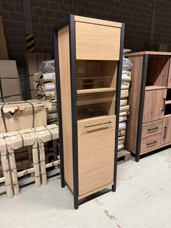 Serval vitrine smal, blonde oak 