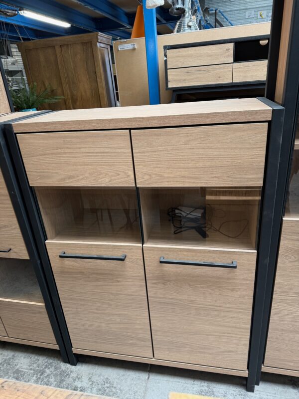Serval vitrine/bergkast, blonde oak 