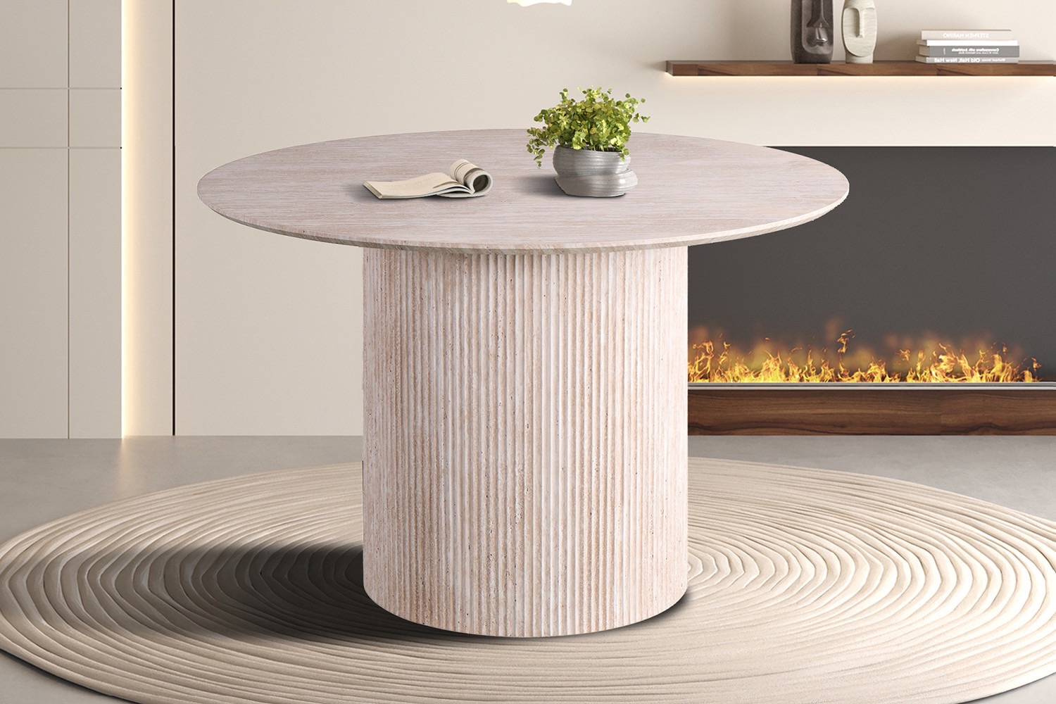 Lagos eettafel rond, kleur travertin - Afbeelding 12