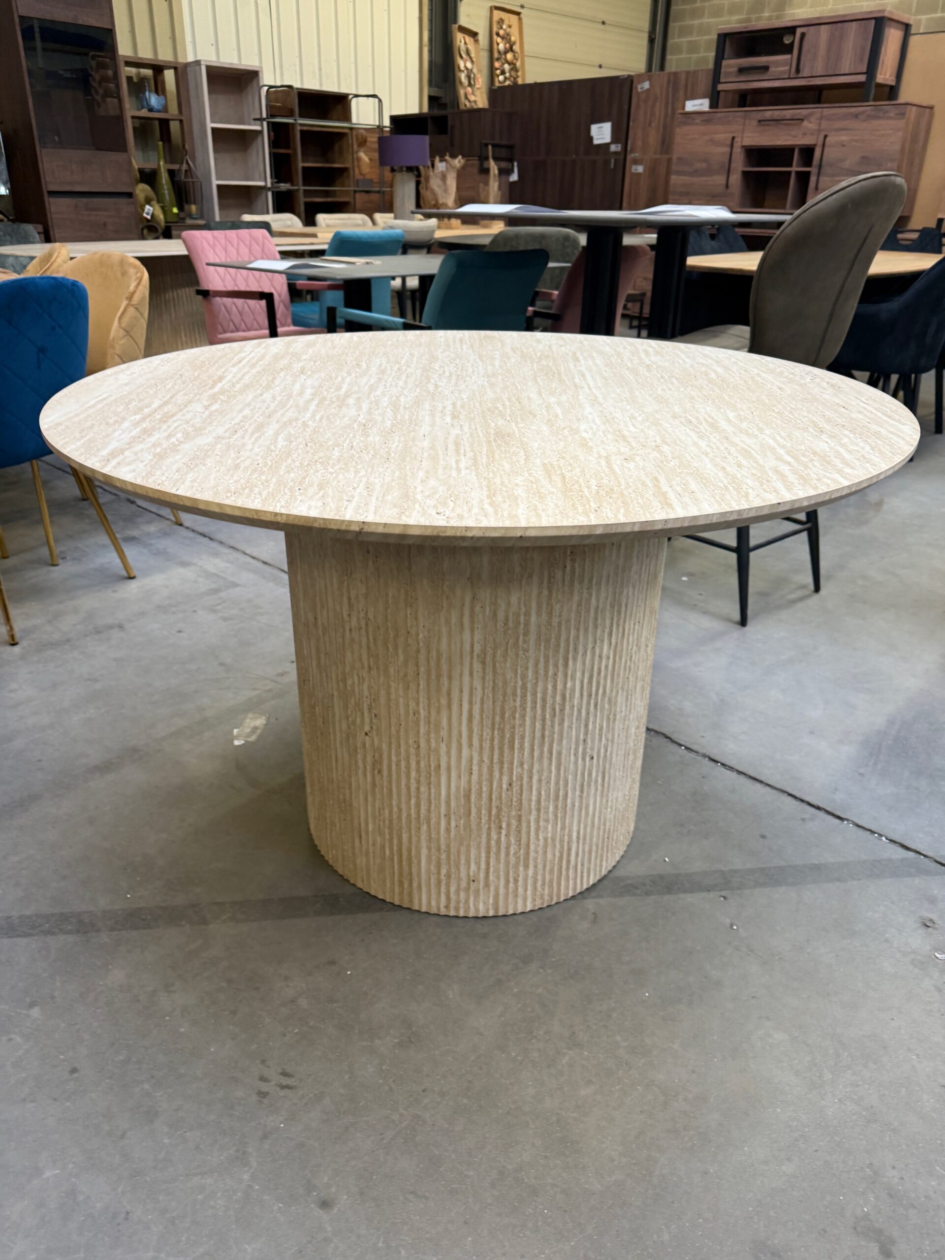 Lagos eettafel rond, kleur travertin - Afbeelding 4