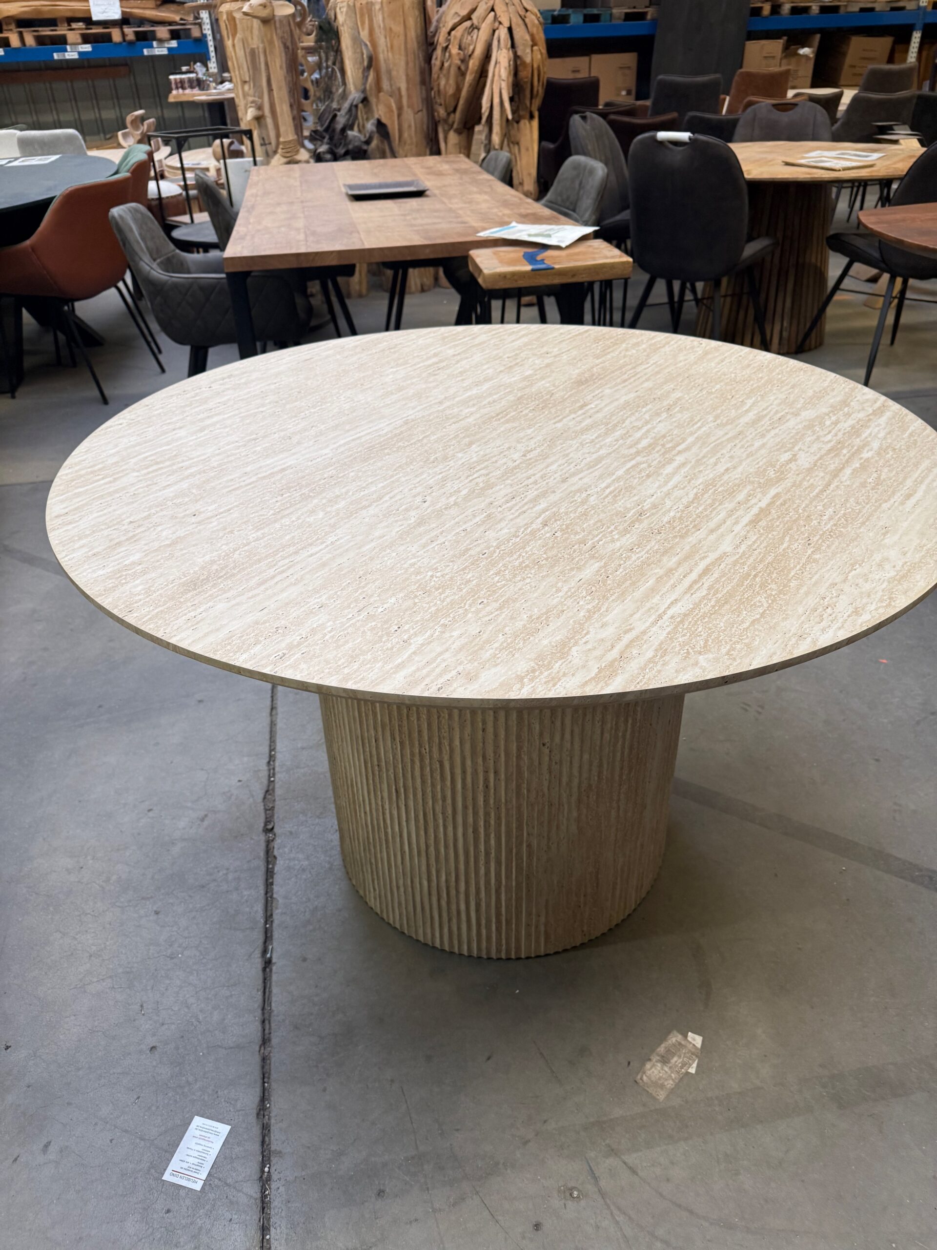 Lagos eettafel rond, kleur travertin - Afbeelding 5