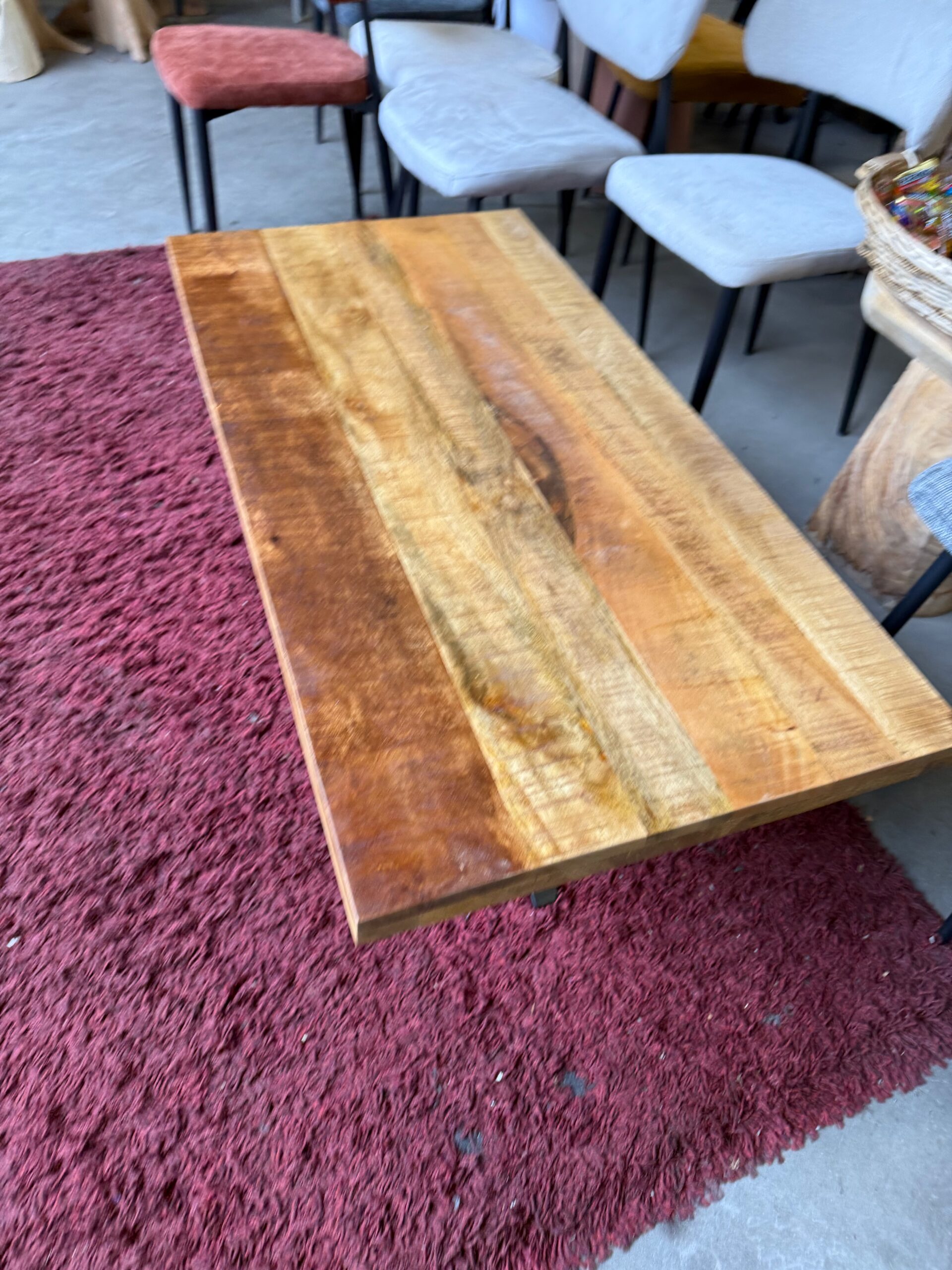 Salontafel mangohout + metalen onderstel - Afbeelding 3