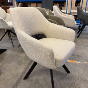 Emilie armstoel bouclé, met returnfunctie