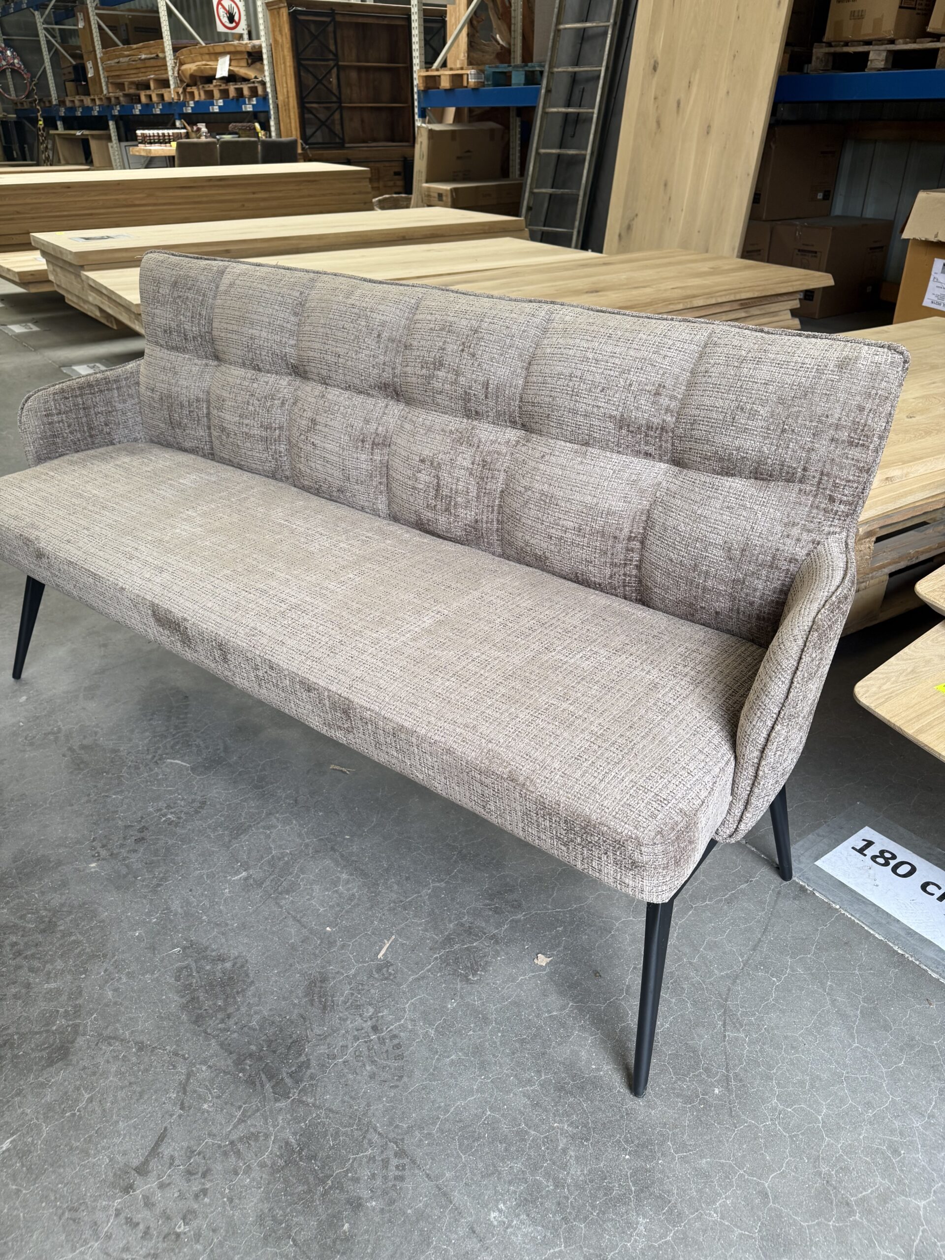 Rico eetkamerbank, taupe & sand - Afbeelding 3