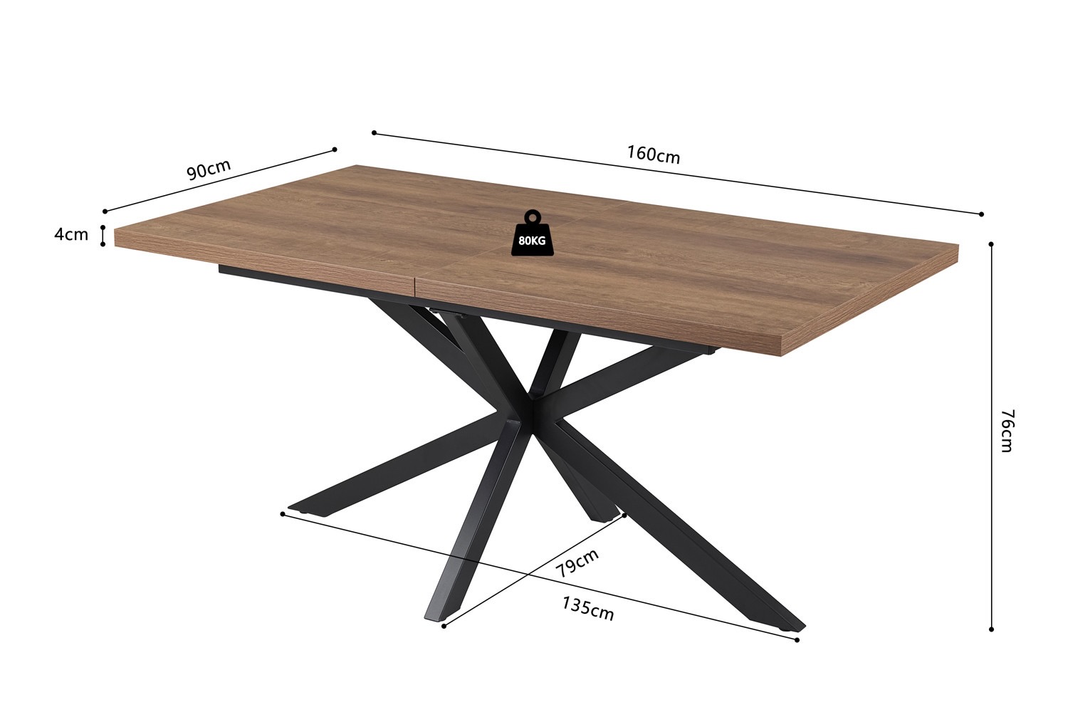 Kos eettafel, uitschuifbaar - Afbeelding 10
