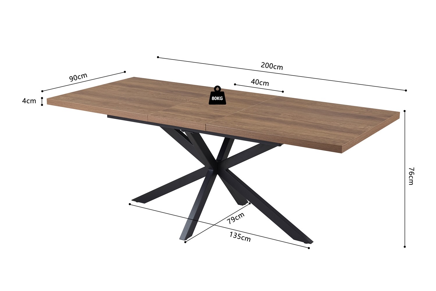 Kos eettafel, uitschuifbaar - Afbeelding 11